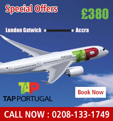 london gatwick to Accra with Tap