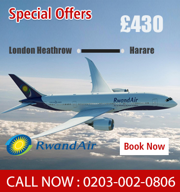 london heathrow to harare with RwandAir
